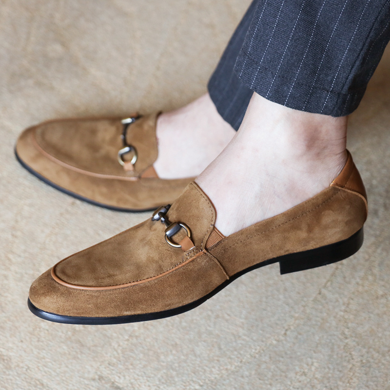 Men’s Suede Horsebit Slip-On Shoes