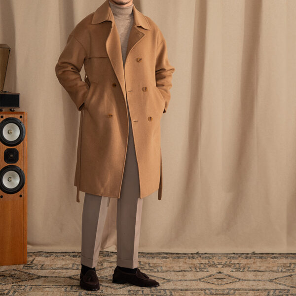 Men's Wool Drop Shoulder Casual Mid-length Coat - Image 8