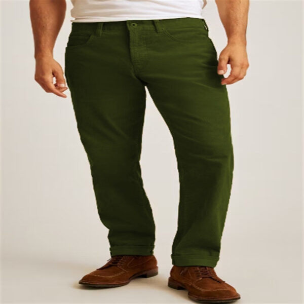 Corduroy Solid Color Loose Casual Straight Trousers - Image 8