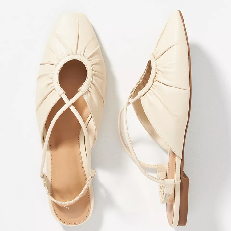 Women’s Vintage Square Head Pleated Cross Strap Sandals