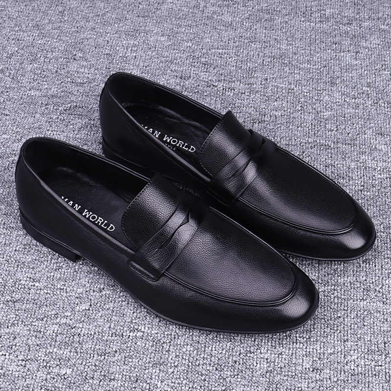 Men’s First Layer Cowhide Soft Bottom Leather Shoes