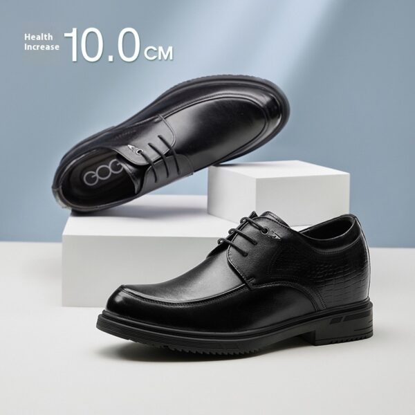 Height Increasing Insole 8cm Business Formal Wear Derby Shoes Genuine Leather Men's Shoes - Image 10