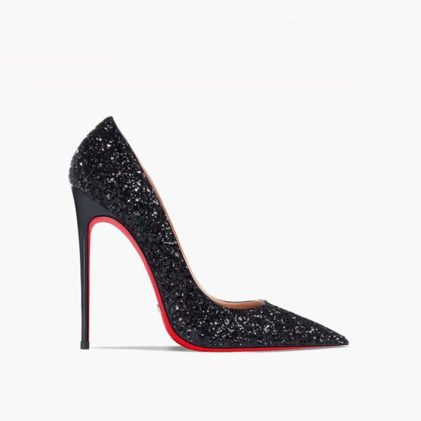 New 12cm Super Pointed High Heels Women's Black Silver Sequins - Image 7