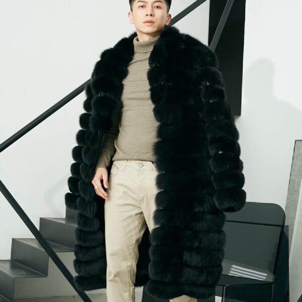 Men's Real Fur Long Fur Coat Winter - Image 7