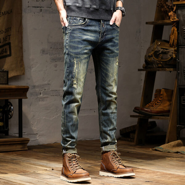 High-end Jeans Men's Stretch Nostalgic Retro - Image 2