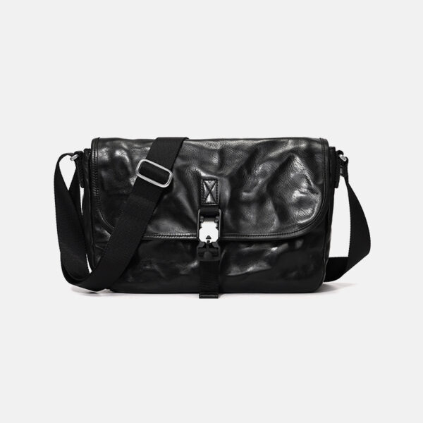 Mens Leather Large Capacity Casual Shoulder Crossbody Bag - Image 2