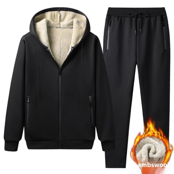 Hooded Casual Fashionable Warm Trousers Suit - Image 5