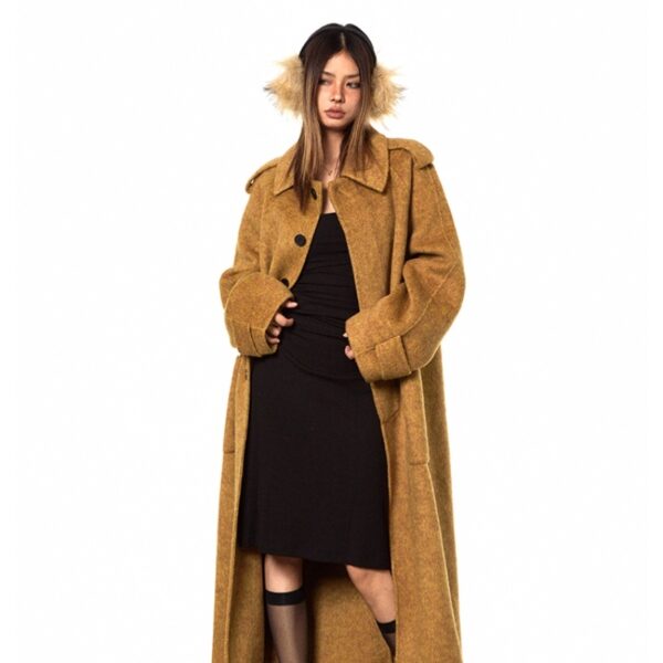 High-support Wool Handmade Double-faced Woolen Goods Long Autumn And Winter High-grade Overcoat Coat - Image 4