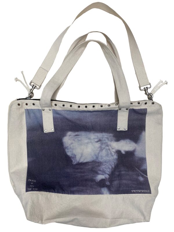 Zip Air-Eyed Printed Tote Canvas Bag - Image 3