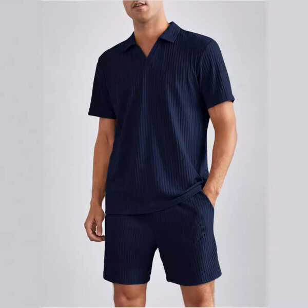 Fashion Casual Polo Short Sleeve Shirt Shorts Two-piece Set Men's Suit - Image 6