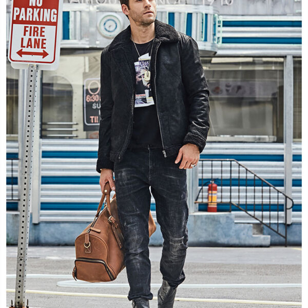 Vintage Casual American Leather Jacket - Image 5