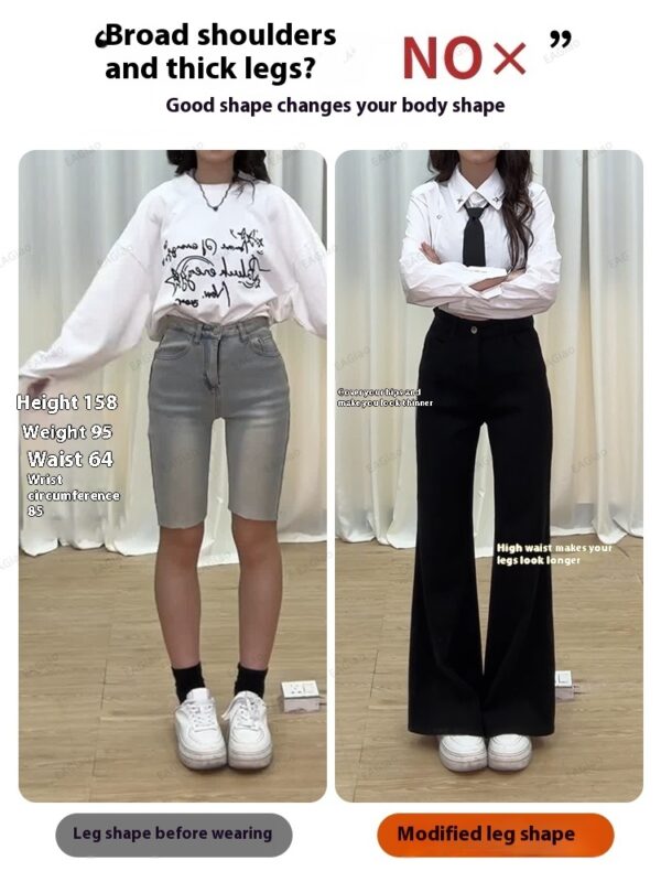 Women's Stretch High Waisted Slightly Flared Jeans - Image 7