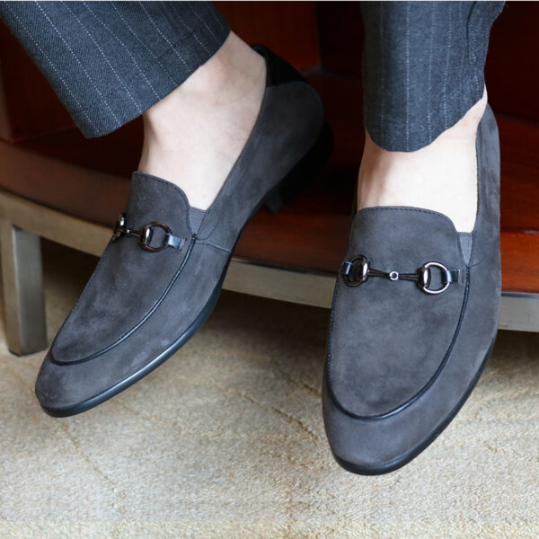 Men's Suede Horsebit Slip-On Shoes - Image 6