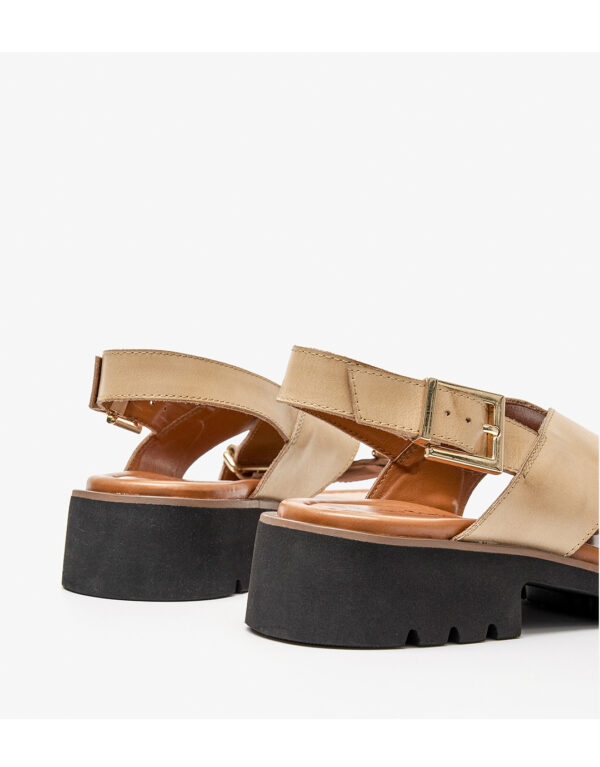 Women's Chunky Heel Retro Cross Strap Sandals - Image 6
