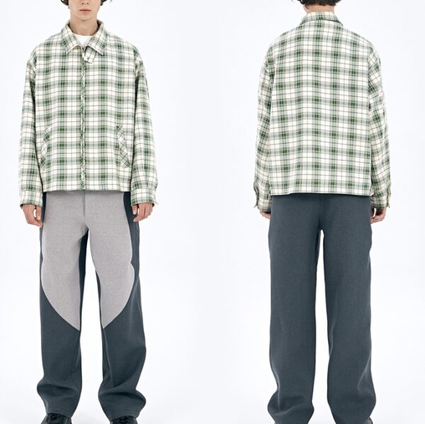 Original Design Jacket In Green Plaid Fabric - Image 2