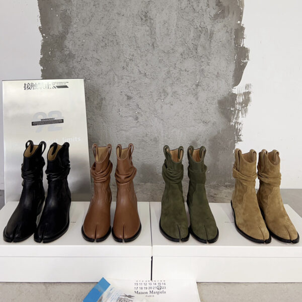Leather Split Toe Ankle Boots - Image 10