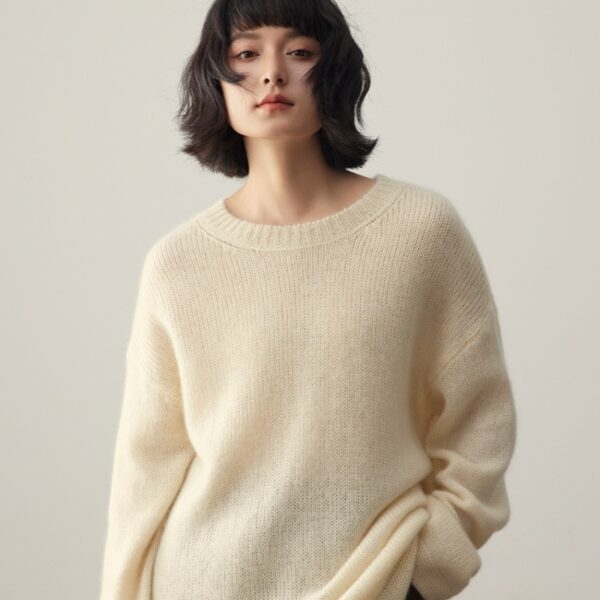 Pure Cashmere Wide Sweater Pullover Women's Thick - Image 2