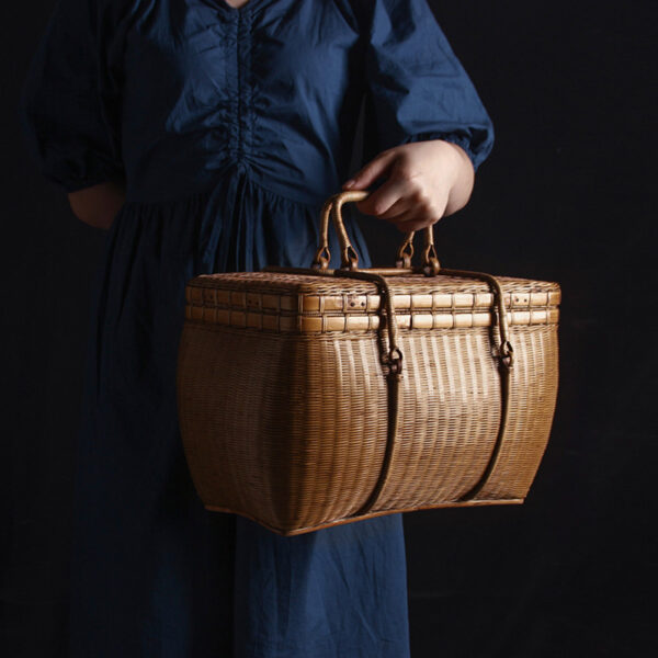 Handmade Bamboo Tea Ceremony Tea Person Carrying Bag Portable - Image 3