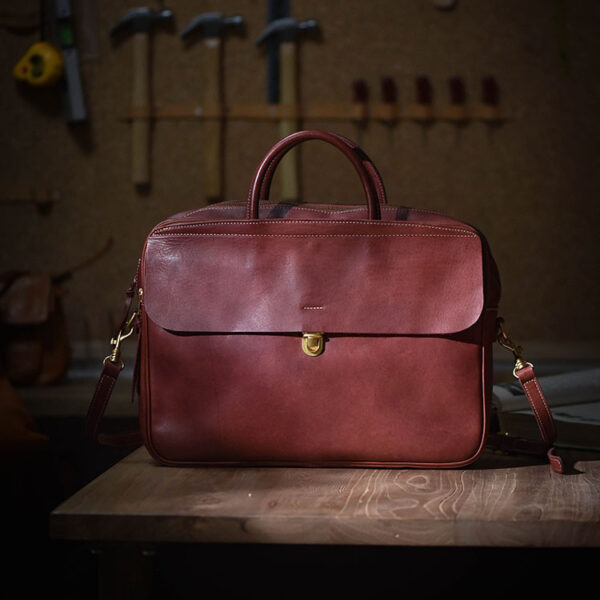 Street Vegetable Tanned Leather Men's Large Capacity Multi Compartment - Image 3