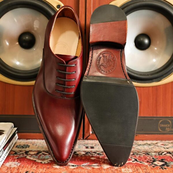 Goodyear Handmade Shoes Super Pointed Toe Wine Red Personality - Image 2