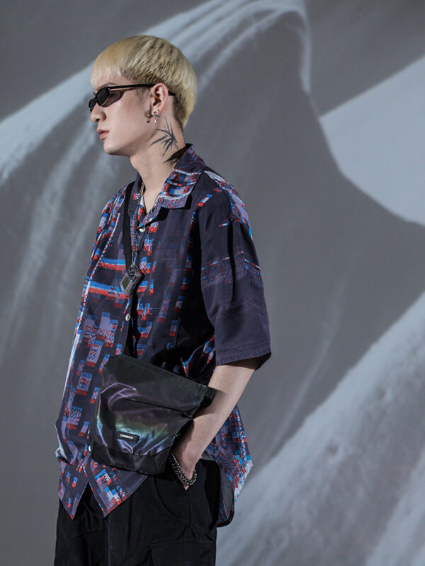 Printed Loose Five-point Sleeve Shirt Jacket - Image 2