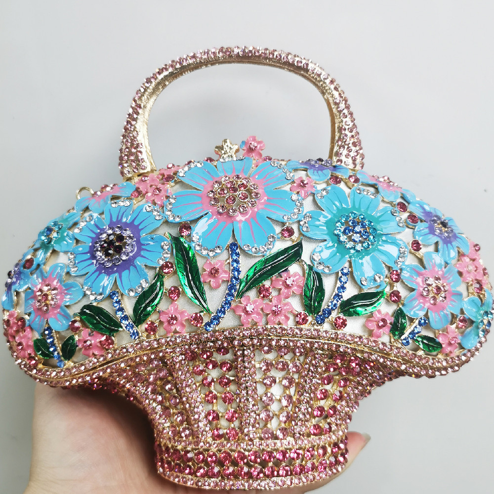 New Banquet Diamond Mini Women’s Bag Flower Basket