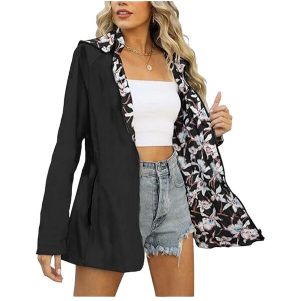 Printed Women's Zipper Windbreaker Japanese And Korean Fashion Double-sided Wear - Image 7