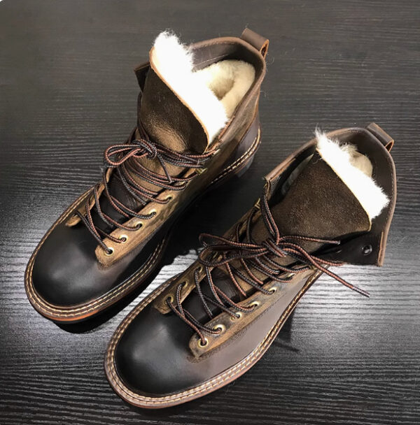 Retro Distressed Thick Bottom High-top Leather Boots - Image 2