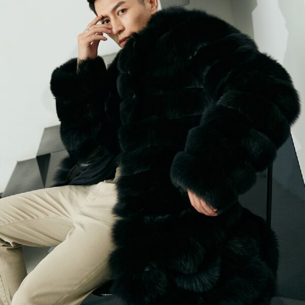 Men's Real Fur Long Fur Coat Winter - Image 6