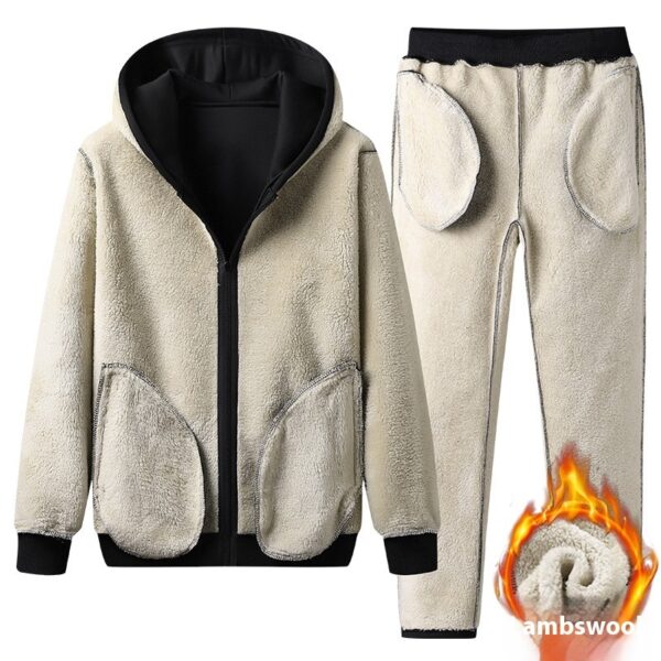 Hooded Casual Fashionable Warm Trousers Suit - Image 2