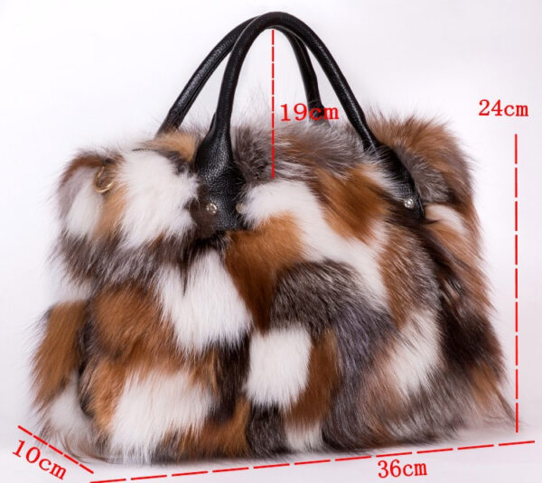 Fur Fox Hair One Shoulder Crossbody Portable Wool Bag - Image 2