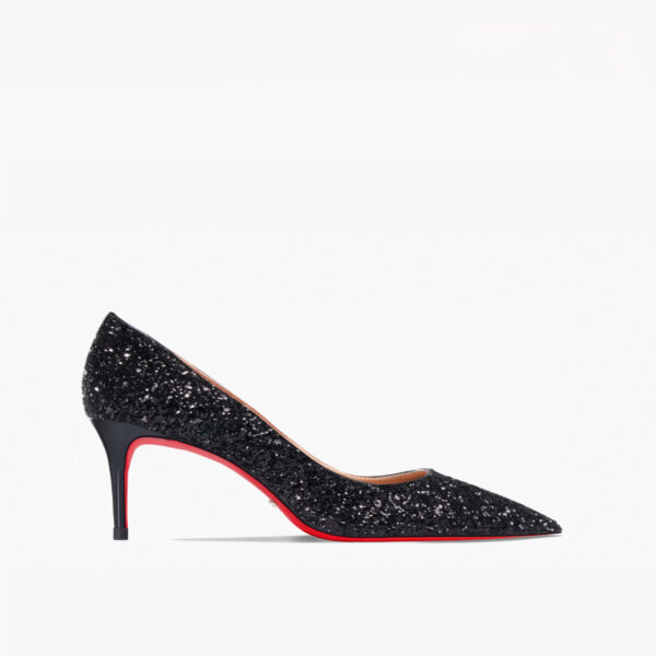 New 12cm Super Pointed High Heels Women's Black Silver Sequins - Image 3