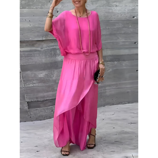 Top Split Wide Leg Pants Chiffon Casual Suit - Image 10