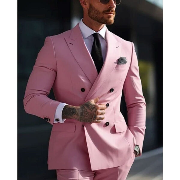 Men's Two-piece Suit Korean Style Slim Fit Business Best Man Casual Suit - Image 3