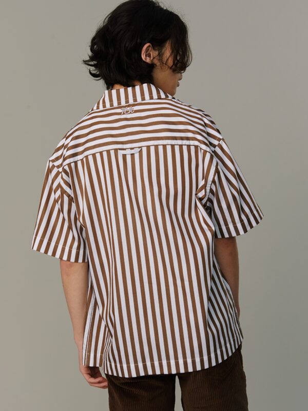 Japanese Retro Brown Striped Short Sleeves - Image 6