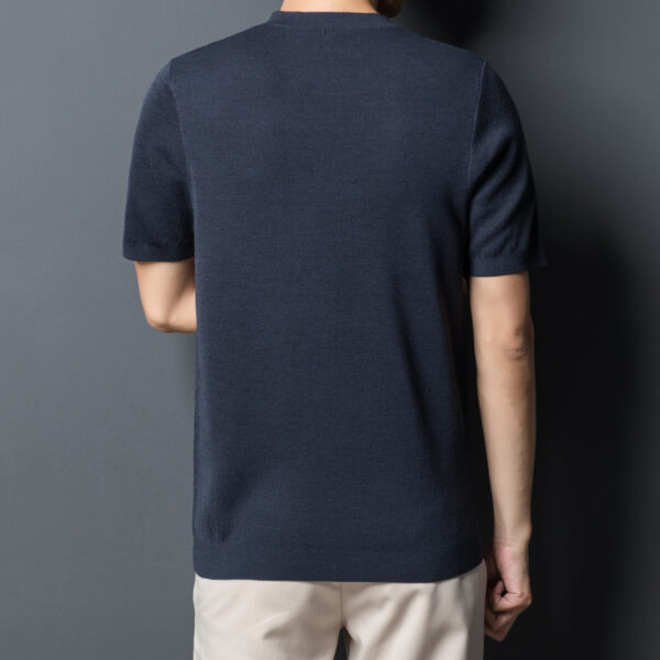 Cardigan Short Sleeve T-shirt Crew Neck Men's Sweater - Image 3