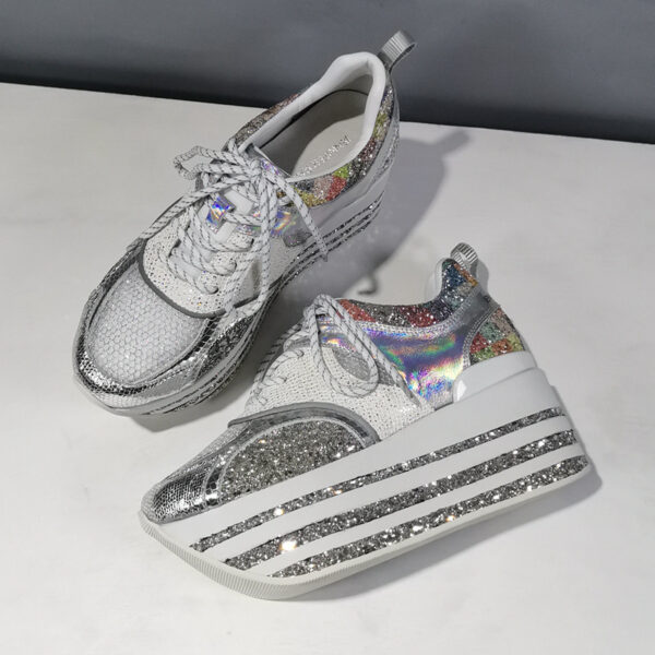 Genuine Leather Breathable Mesh Platform Shoes - Image 7
