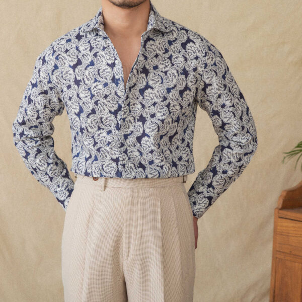 Men's Printed Long Sleeve Cardigan Shirt - Image 5