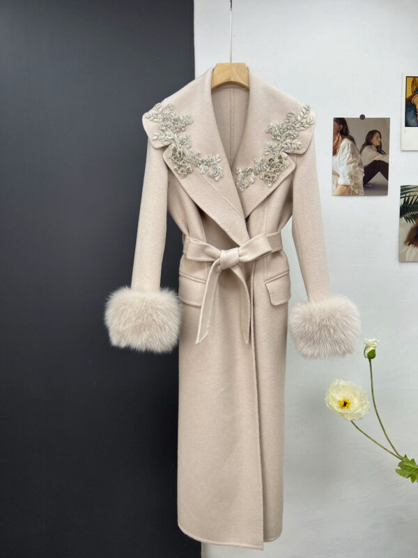 Autumn And Winter Cashmere Wool Reversible Woolen Coat Women's Long - Image 2