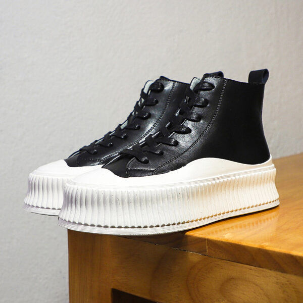 Ladies Thick-soled High-top Canvas Shoes - Image 3