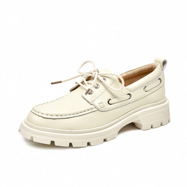 Summer Women's British Style Soft Leather Platform Flats - Image 3