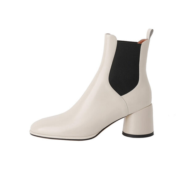 He And Her Sweet Joint British Style Chunky High-heeled Ankle Boots - Image 5