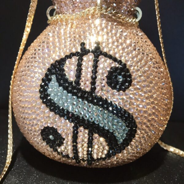 Pocket Handmade Diamond Party Crystal Clutch Chain Bag - Image 4