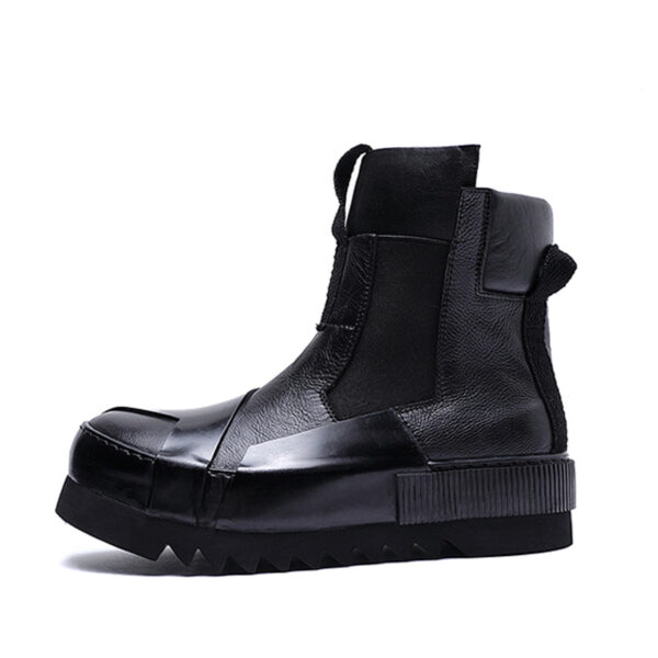 Design Leather Handmade Retro Thick Soled Heightening Casual Shoes - Image 2