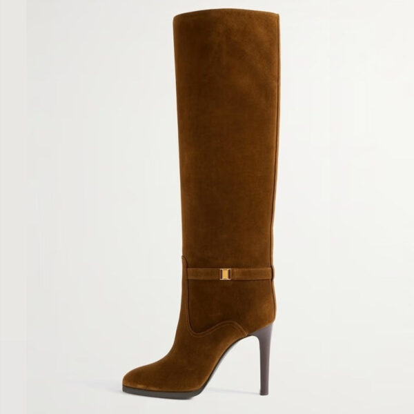 Lady High Round Toe Stiletto Heel Boots - Image 6