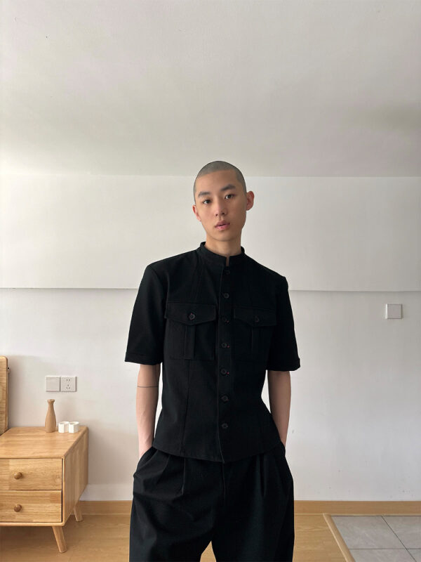 Handmade Red Eye Hunting Suit Half Sleeve Shirt - Image 6