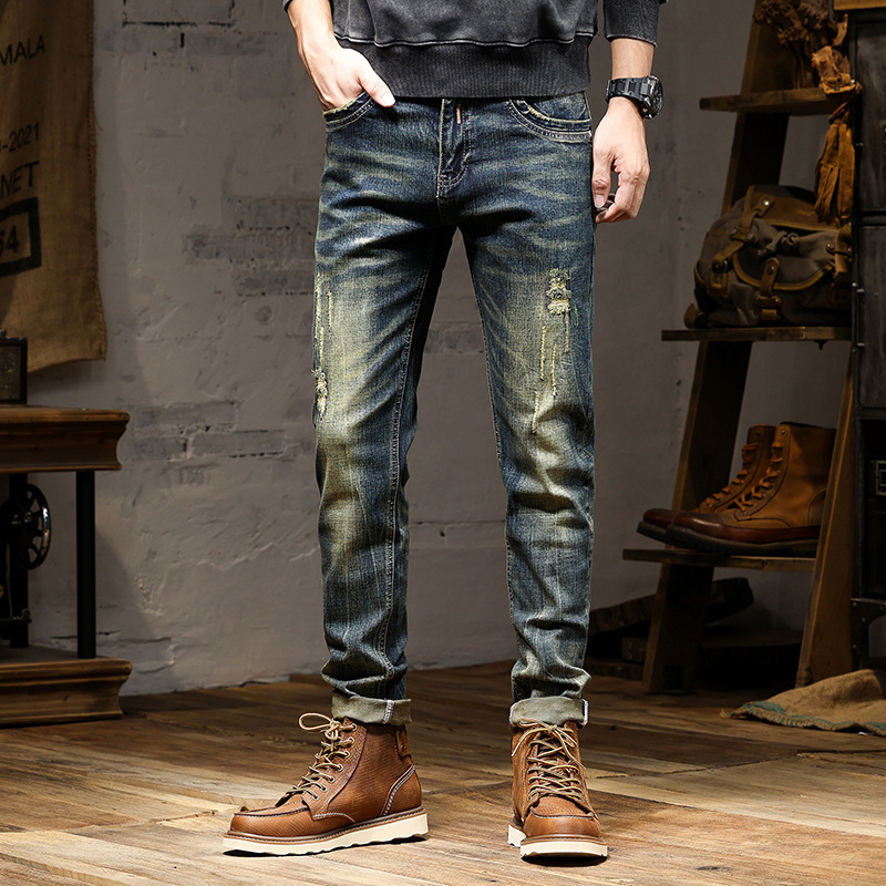 High-end Jeans Men’s Stretch Nostalgic Retro