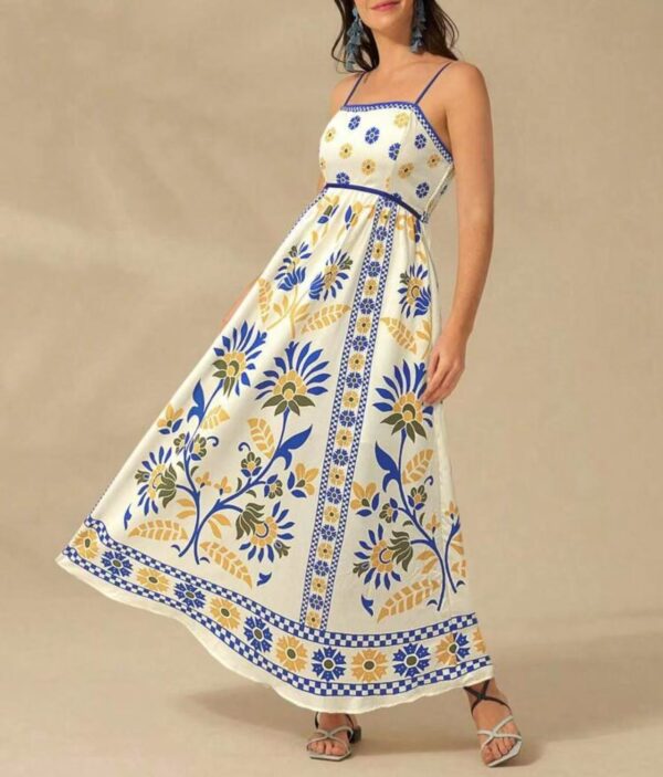 Printing Slip Dress Vacation Style Women's Clothing - Image 4