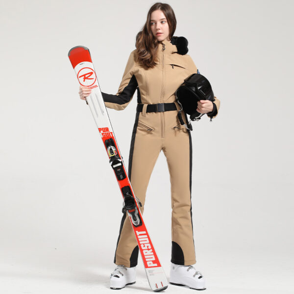 One-piece Ski Suit Female Professional Double-board Thickened Warm - Image 3