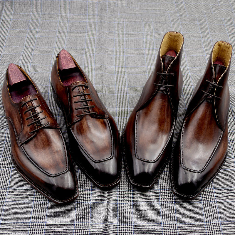 Handmade Men’s Leather Boots With Cowhide Soles